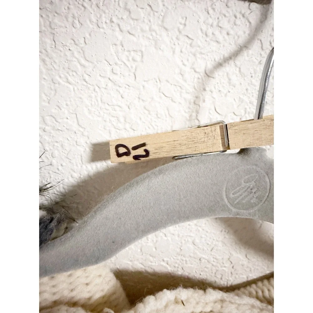 Hollister 1922 Y2K Fair Isle Hooded Sweater Faux Fur Trim‎ V Neck Cream Gray S